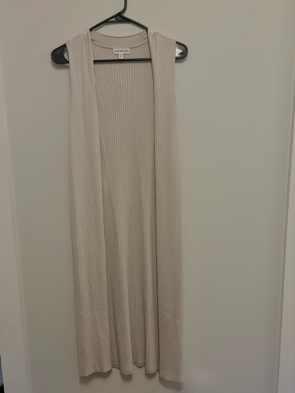 Calvin Klein Jeans Ribbed Maxi Skirt in Light Beige